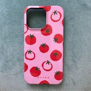 Burga iPhone 15 Pro Max Pink Tomato Pattern Phone Case
